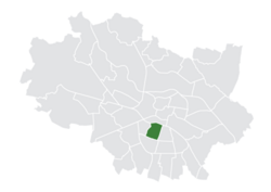 Location of Powstańców Śląskich within Wrocław