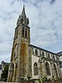 Église paroissiale Saint-Melaine, vue extérieure, flanc sud et façade.