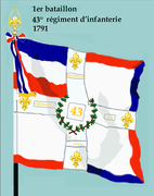 Drapeau du 1er bataillon du 43e régiment d'infanterie de ligne de 1791 à 1793