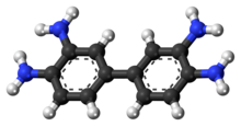 Ball-and-stick model of the 3,3′-diaminobenzidine molecule