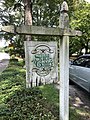 Sign along the Scott Street side of the property proclaiming it as the "House of Seven Gables, circa 1870"