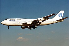 Boeing 747-300 en el aeropuerto de Bruselas (1996)