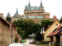 Bojnice Castle as seen from the town