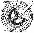 Diagram of the Sunbeam two-speed gear for a bicycle (part of the crank) assembly from the 1911 Encyclopædia Britannica, Vol. 3, p. 916