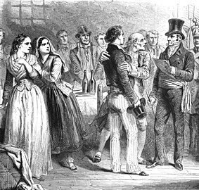 Arrestation d'Edmond Dantès durant son repas de fiançailles.