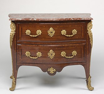 Chest of drawers, circa 1720, Kingwood with gilt-metal mounts and marble, Cleveland Museum of Art