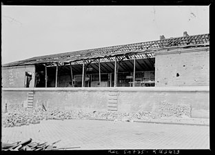 La station de métro Corvisart, située sur le boulevard Auguste-Blanqui après le bombardement du 2 juin 1918.