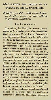 Texte de la déclaration des droits de la femme et de la citoyenne