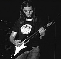 English musician David Gilmour with a guitar