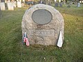 Dexter family monument with governor's flags for Gregory Dexter, colonial President