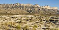 Western escarpment of the Guadalupe Mountains. Bartlett Peak centered at top. (see file annotations)