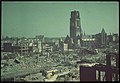 Rotterdam's city centre and the church after the bombing in 1940