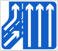 F 304L Additional Lanes Joining From Left - Left Joining Lane Continues (Three to Four Lanes)