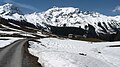 Kunkelspass von Südosten, ganz links der Crap Mats, rechts davon der Ringelspitz