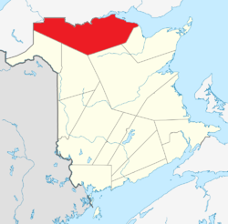 Location within New Brunswick