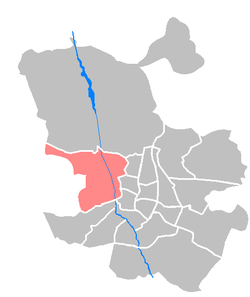 Moncloa-Aravaca district within Madrid. Valdemarín is in the north-western borders