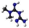 Ball and stick model of metformin