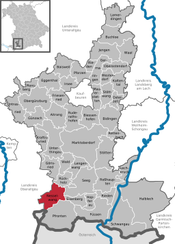 Läget för Nesselwang i Landkreis Ostallgäu