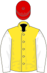 Yellow, white sleeves, red cap