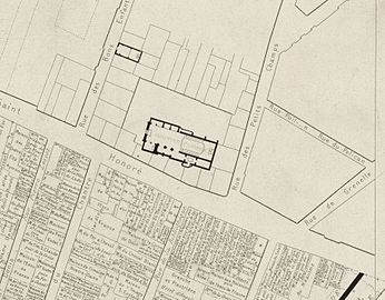 Reconstitution du plan de l'église à la fin du Moyen Âge (Berty) [2]