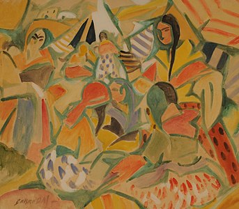 Campamento gitano, 1918, oil and tempera on cardboard, Museo Nacional de Bellas Artes, Buenos Aires