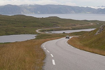 A section of the road in Måsøy Municipality