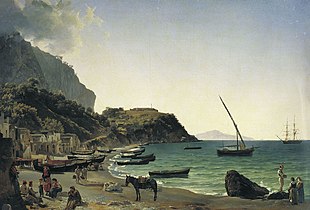 Grand port sur l'île de Capri, 1828.