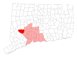 Location in New Haven County, Connecticut