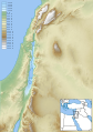 Topographic map of the Southern Levant