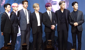 SuperM in October 2019 From left: Ten, Baekhyun, Lucas, Taemin, Taeyong, Kai and Mark