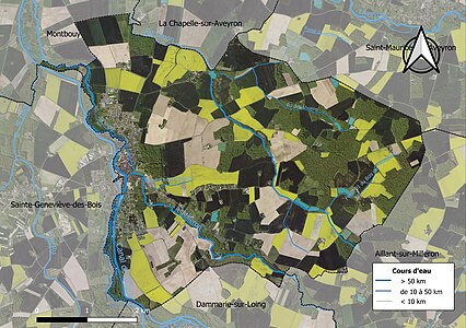 Carte orthophotographique de la commune en 2016.