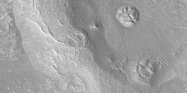 Close view of possible pingos, as seen by HiRISE under HiWish program