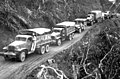 U.S.-built Army trucks over the Ledo supply road