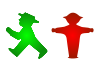 The green and red Ampelmännchen, designed by Peglau