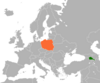 Location map for Armenia and Poland.