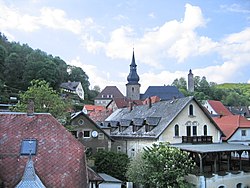 Bad Berneck looking towards Holy Trinity Church and the Old Castle tower