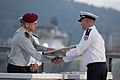 הרמטכ"ל רב-אלוף אביב כוכבי מוסר כתב הערכה למפקד שייטת ספינות הטילים אל"ם גיא גולדפרב יולי 2019.