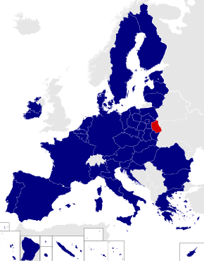 Map of the European Parliament constituencies with Lublin highlighted in red