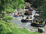The Piraña (Efteling), a river rafting ride in a pre-Columbian atmosphere