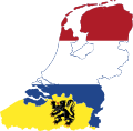 Flag map of the Netherlands and of Flanders