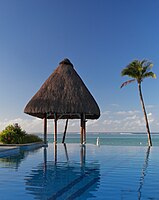 Infinity pool in a resort in Mauritius