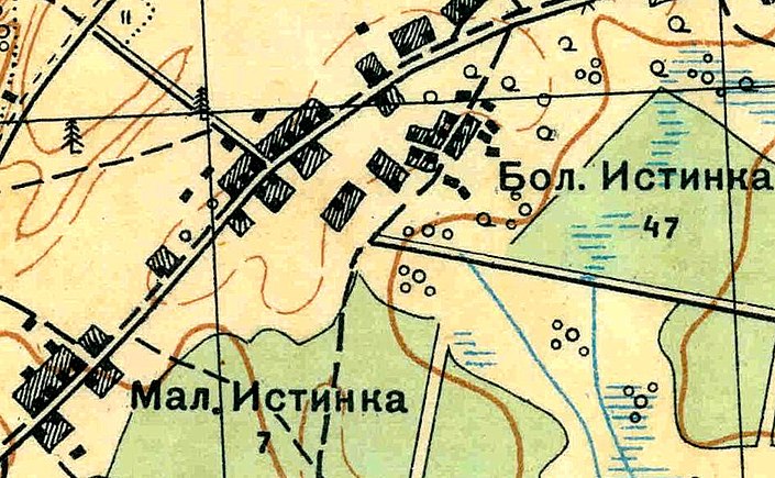 План деревень Большая и Малая Истинка. 1931 год