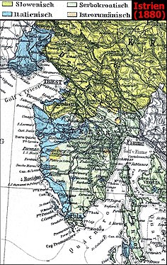 Mapa etno-linguístico austríaco pré-1918 [nota 1]