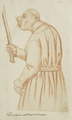 Caricature of a court jester of Philip the Good, duke of Burgundy, in the 16th century Recueil d'Arras, a collection of portraits copied by Jacques de Boucq
