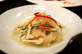 A Korean dish incorporating jellyfish