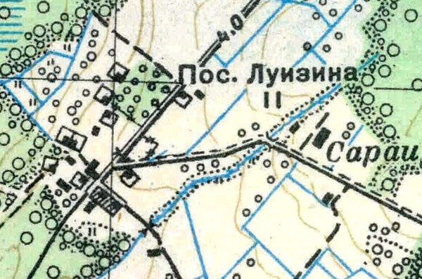 План деревни Луизино. 1938 год