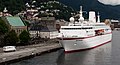 The MS Deutschland in Bergen harbour.