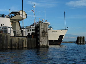The MV Sankaty docked at the authority's terminal in Woods Hole, Massachusetts