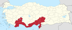 Location of Mediterranean Region