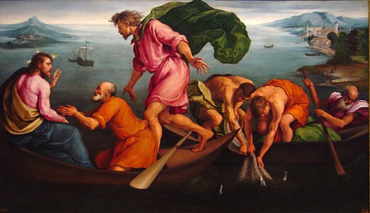 Por Jacopo Bassano, 1545, na National Gallery of Art, em Washington D.C. (primeiro milagre)